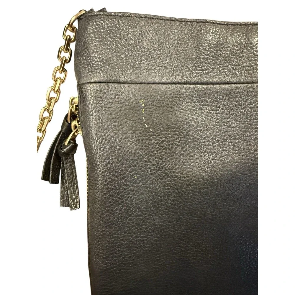 Tory Burch Ivy Leather Convertible Shoulder Bag Black Expandable‎ Crossbody Read